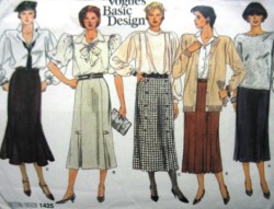 1425 VOG SLIM PLEAT SKIRT LENGTHS, GODETS PATTERN 8,10,12,14, 16